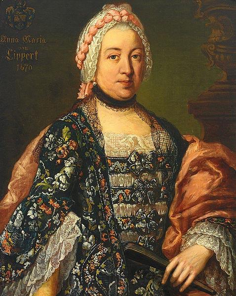 unknow artist Portrait der Anna Maria von Lippert, mit Wappen und Jahreszahl Norge oil painting art